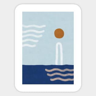 Blue sea sunrise scenery Sticker